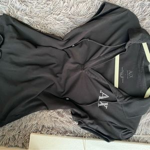 Armani Exchange Black Collared Vintage Top
